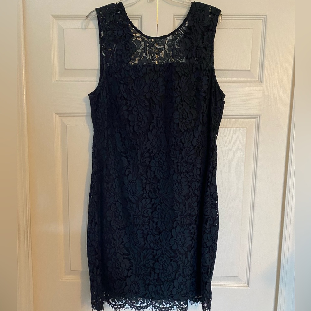 Banana Republic lace navy dress